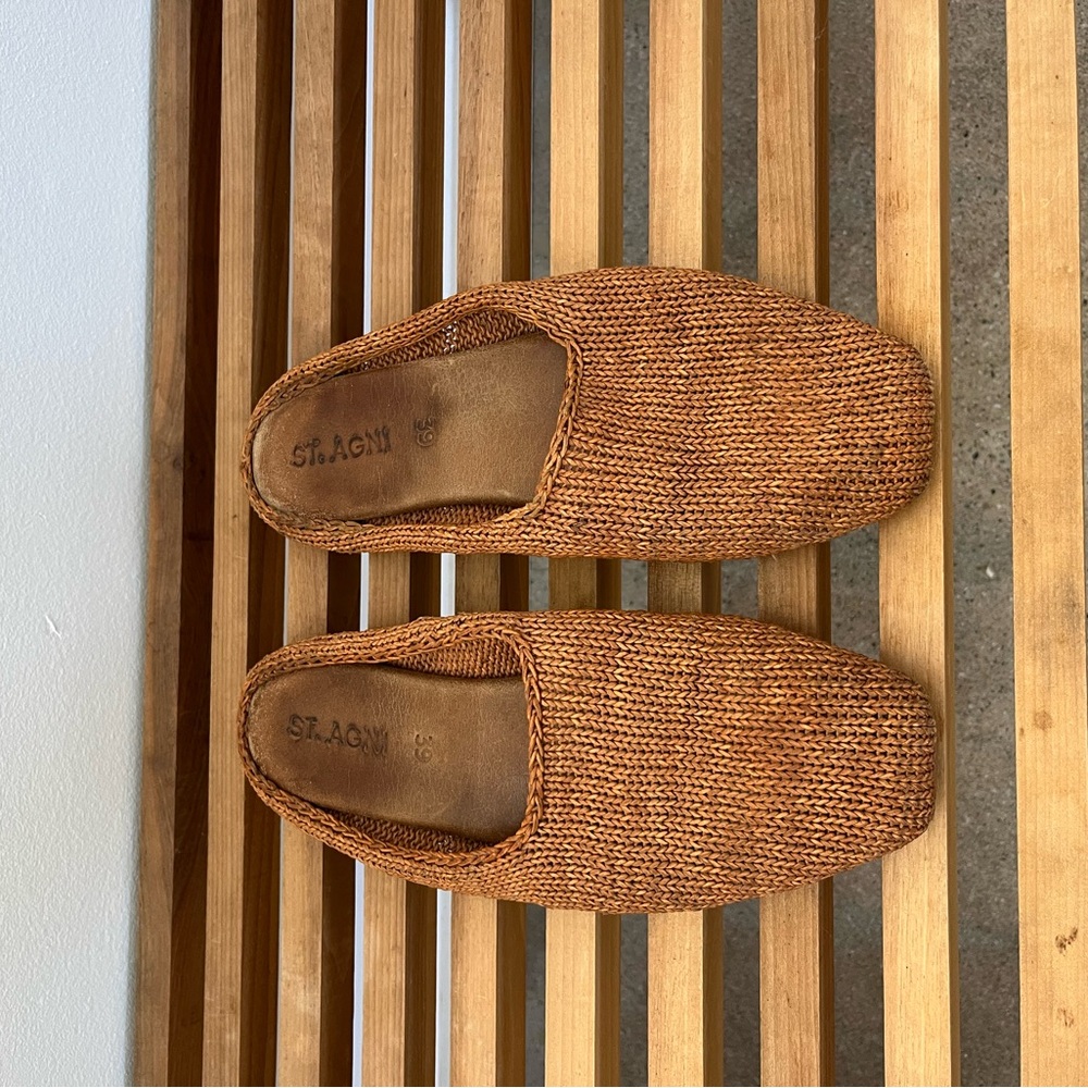 St. Agni Woven Leather Slides